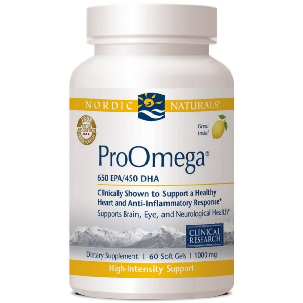 Nordic Naturals Pro Omega Softgels, 1000 mg, 60 Ct (Pack of 3