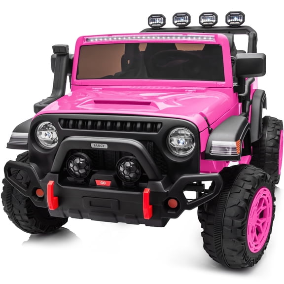 Outfunny 2-Seater Ride on Car Truck, 24V Ride on Toy Electric Car for Kids w/Remote and Bluetooth,Hot Pink