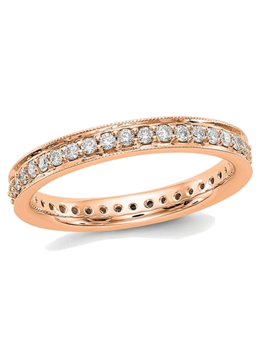 1 2 Carat (ctw Color H-I, SI2-I1) Ladies 14K Rose Pink Gold Diamond Eternity Wedding Band by Gem And Harmony