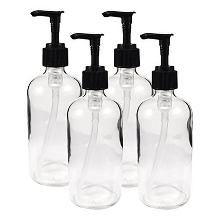 Download 8oz Clear Glass Boston Round Pump Bottles, Great as Glass ...