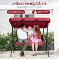 thumbnail image 2 of Gymax 3-Person Outdoor Patio Swing Chair w/ Adjustable Canopy & Removable Cushion, 2 of 10