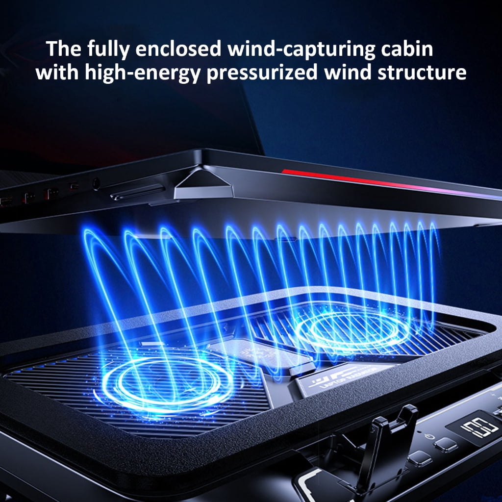 LED Gaming Laptop Cooling Pad Laptop Cooling Stand External Cooling Fan Cooling Laptop 100 Speed Adjustable Accessories
