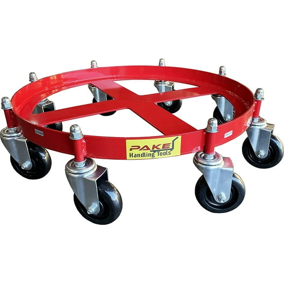 Steel Drum Dolly, 2000 lb. Cap, 55 Gal Drum, 8 Swivel Phenolic Casters