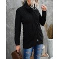 thumbnail image 4 of Women's Black Zip-up Open Front Knitted Sweater, 4 of 9