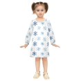 thumbnail image 2 of Girls' long-sleeved dress Snowflakes Girls' A-line dress with ribbed cuffs Soft and comfortable, 2 of 6