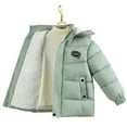 thumbnail image 3 of Teen Boy Winter Coat with Hooded Puffer Jacket Kids Green Puffer Jacket Zip up Long Sleeve Thicken Waterproof Jacket Kids Boys Coats Size 10-12 Years, 3 of 5