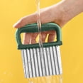 thumbnail image 4 of Cuchillo antiarrugas, cuchillo para freír patatas y cuchillo para cortar verduras, rebanador de zanahorias de acero inoxidable (2 piezas) MFZFUKR BST3019487-1, 4 of 6