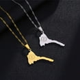 thumbnail image 3 of Ruiboury Collier Carte en Acier Inoxydable Doré Rétro Européen et Américain Nouvel Pendentif, 3 of 7