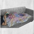 thumbnail image 6 of Hamsa Soft Flannel Fleece Throw Blanket, Energy Flow Aura Inspired Design Harmony Yoga Theme, Cozy Plush for Indoor and Outdoor Use, 50" x 60", Pale Pink Peach and Aqua, by Ambesonne, 6 of 6