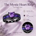 thumbnail image 5 of Black Engagement Ring for Women Mystic Topaz CZ Heart Promise Ring  Gift for Her Ginger Lyne, 5 of 8