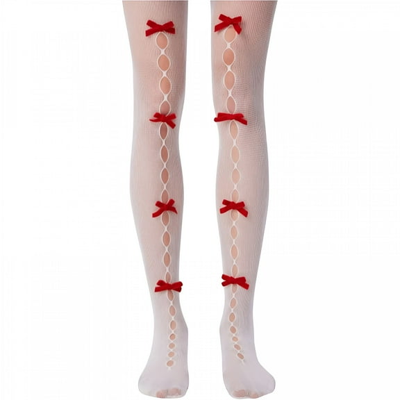 TELOLY Women's Bow Fishnet Tights Mesh Sheer Stockings Pantyhose