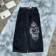 thumbnail image 1 of Pantalones vaqueros Y2K para hombre, ropa de calle, Punk Rock, Hip Hop, bordados, Retro, holgados, pantalones de pierna ancha de cintura alta, 1 of 5