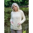thumbnail image 6 of SAOL 100% Merino Wool Aran Women's Sweater Fisherman Cable Knit Irish Pullover with Pockets Made in Ireland, 6 of 8