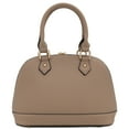 thumbnail image 5 of FashionPuzzle Zip-Around Saffiano Classic Dome Satchel (Travertine), 5 of 7