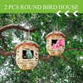 thumbnail image 2 of Birdhouse for Outside Hanging Humming Bird House, Hummingbird Nesting Houses for Outdoors with Rope, Cozy Wild Bird Hut/Nest for Audubon Finch Canary Song Sparrow, 2 Pack (Hut Shape), 2 of 7