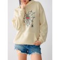 thumbnail image 2 of Faithtur Femmes Sweat à Capuche, à Manches Longues Broderie Cobweb Coeur Pull-Over Casual Tops, 2 of 9