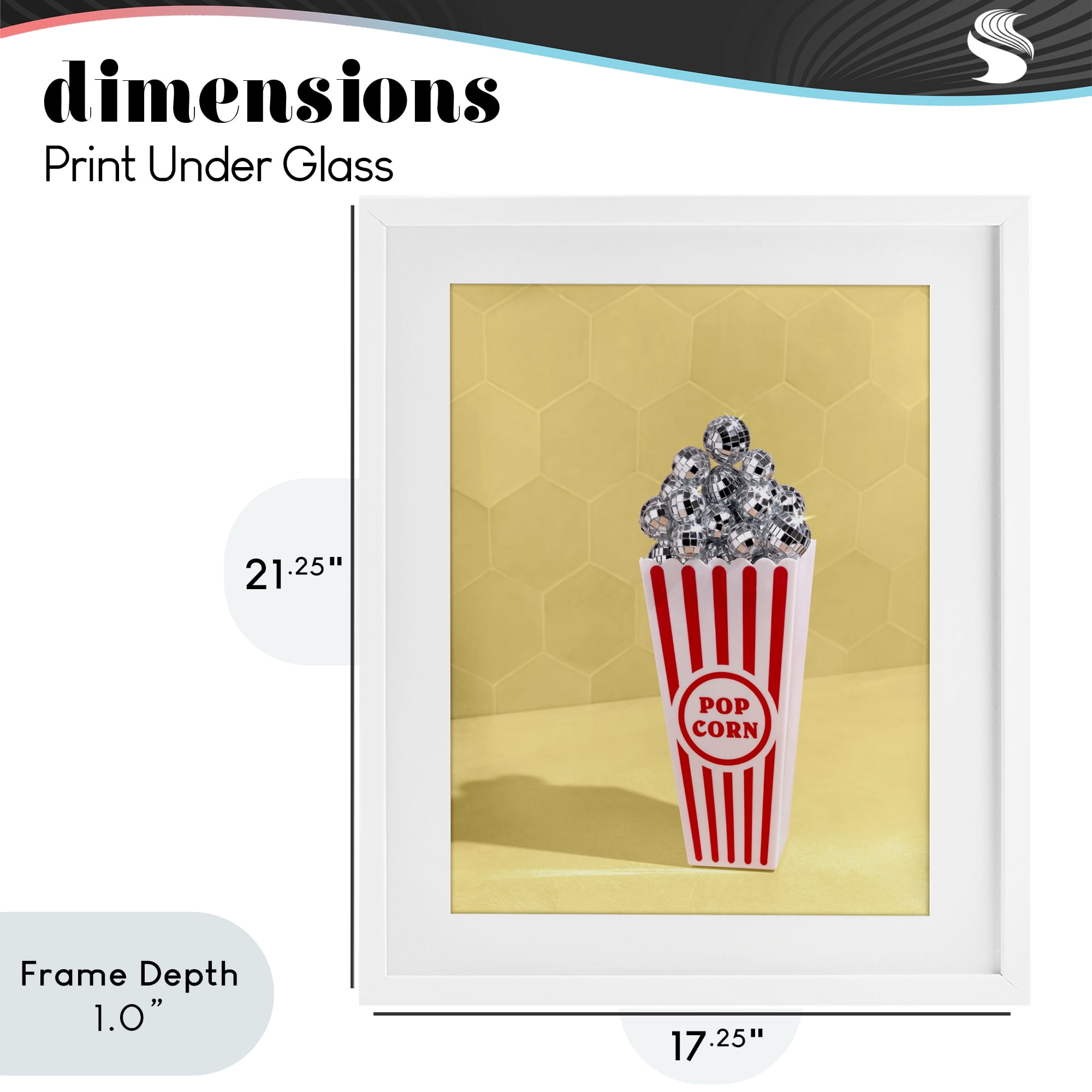 Stupell Industries Disco Filled Popcorn White Framed Print Under Glass, design by LISH Creative