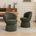 thumbnail image 5 of Kidol & Shellder Boucle Dining Chair 4PCS, Swivel Accent Chair with Armless Barrel Design & Mid Back, Plush Upholstered Seat for Kitchen, Living Room, Vanity Room, Easy-Clean, Green, 5 of 13