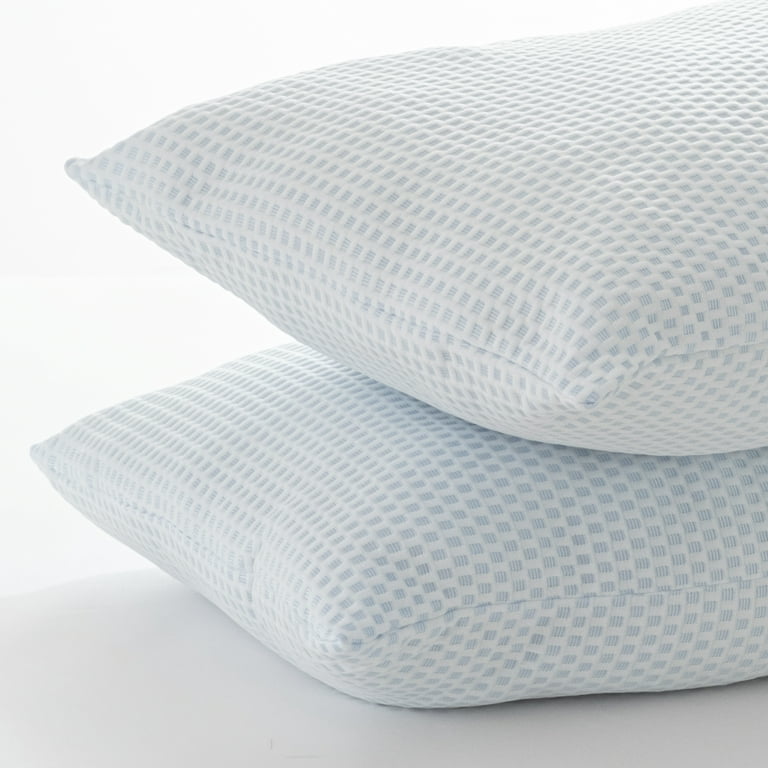 Noble Linens Cooling Luxury Gel Fiber Pillows with 100% Cotton Cover (Set of 2), Queen, White