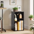 thumbnail image 2 of VECELO Bookcase Wooden Bookshelf with 3-Shelf Storage, Freestanding Organizer Display Shelf for Living Room Home Office, Black, 2 of 4
