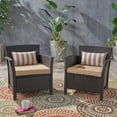 thumbnail image 2 of GDF Studio Raina Outdoor Wicker Club Chairs with Cushion, Set of 2, Brown and Tan, 2 of 6