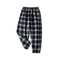thumbnail image 2 of Boys Pajama Pants Plaid Print Fleece Lined Fuzzy Warm Elastic Waisted Sweatpants Cinch Bottom Casual Cozy Kids Trousers Fall Winter Joggers 2025,Sizes 2-12, 2 of 3