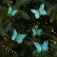 thumbnail image 4 of 10pc Glittering Hollow Butterfly Ornaments with Easy Clip-On for Christmas Tree Decorations, Realistic Faux Finish Festive Hanging Decor for Holiday Party Home Decor, 4 of 6