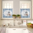 thumbnail image 4 of Merry Christmas Snowman Kitchen Curtains and Valances Set, Rabbit Winter Snowflake Animal Rod Pocket Window Valance 18 Inch Window Curtain Panels for Living Room Bedroom Laundry, 27.5x24in, 3 Pieces, 4 of 7