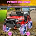 thumbnail image 2 of Vibespark 24V Ride on Toys with 2*200W Moter, Electric Battery Powered Truck Car for Kid w/ Parent Remote Control, Bluetooth Music, 4 Wheels Spring Suspension, LED Lights, Red, 2 of 11
