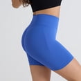 thumbnail image 3 of idosla Workout Shorts for Women Gym, Workout, Yoga Butt Lifting, Tummy Control, Hidden Scrunch Spandex Biker Shorts (Blue, M), 3 of 4