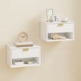 thumbnail image 2 of HOMCOM Floating Nightstands Set of 2 with Fluted Drawer Open Shelf White, 2 of 10