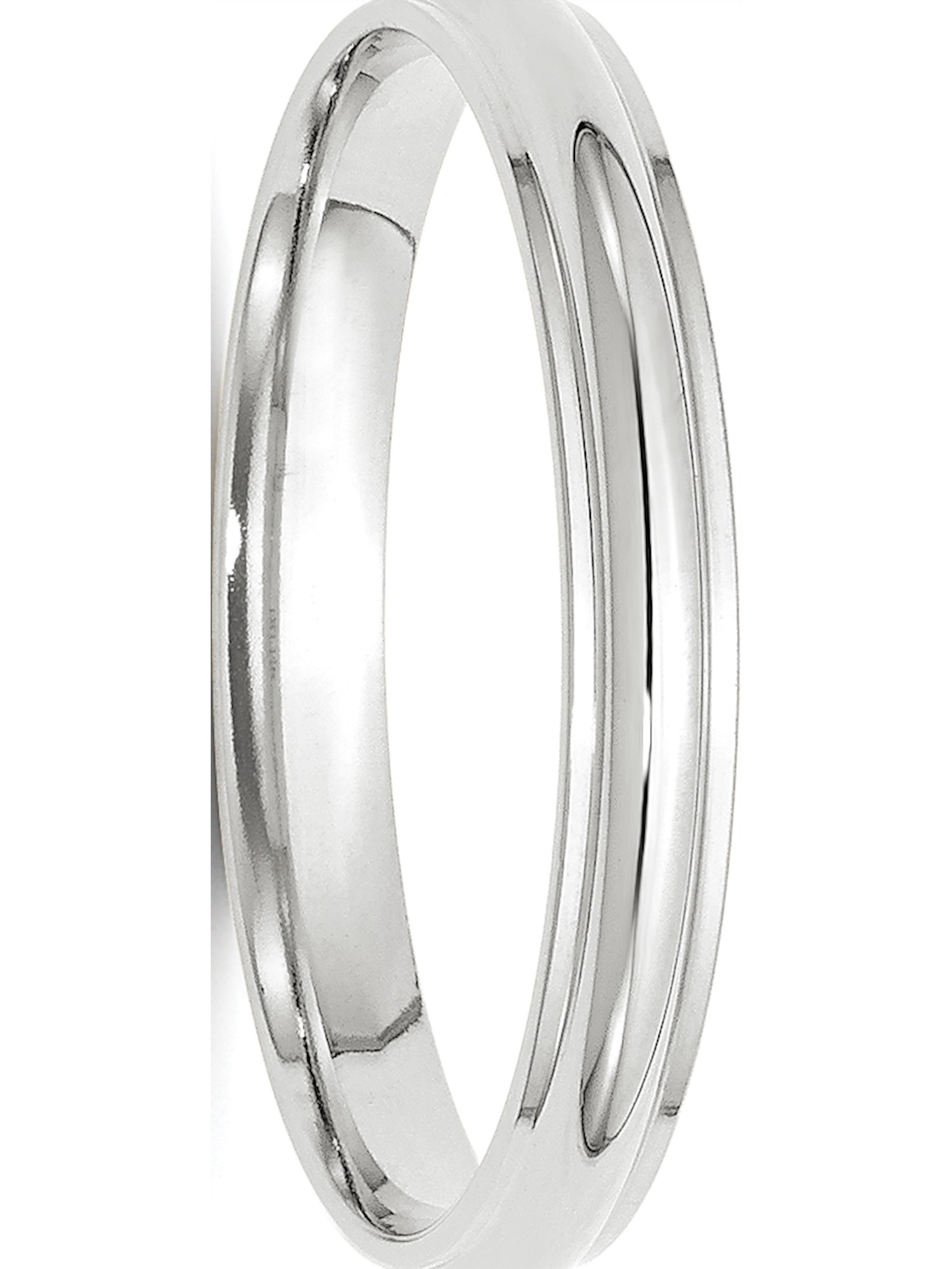 Full /& Half Sizes 14k White Gold 3mm Half Round Wedding Ring Band Size 4-14