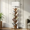 thumbnail image 3 of OUTONLIFE Floor Lamp with Shelf,Tree Bookcasewith Light, 9-Tier Floor Standing Bookcase for Living Room Bedroom, Office, Brown, 3 of 7
