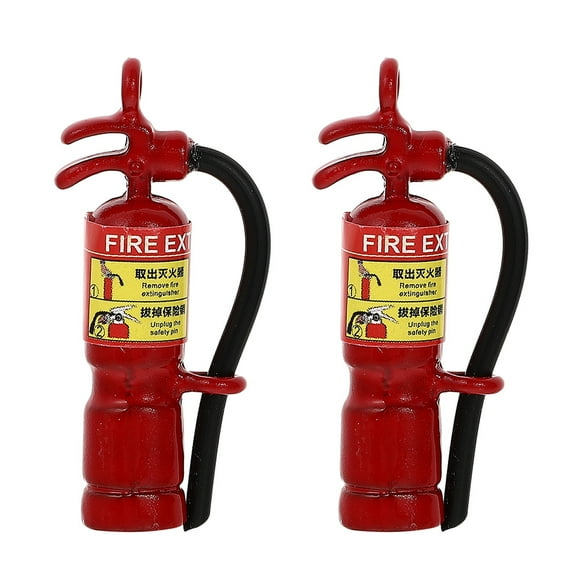 KAKOWELY 2 piezas de extintor de incendios, modelo miniatura, decoración para el hogar, colgante de aleación.