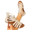 thumbnail image 6 of HAJWOH Women's Gladiator Sandal Strappy Flat Sandals Ankle Buckle, 6 of 6