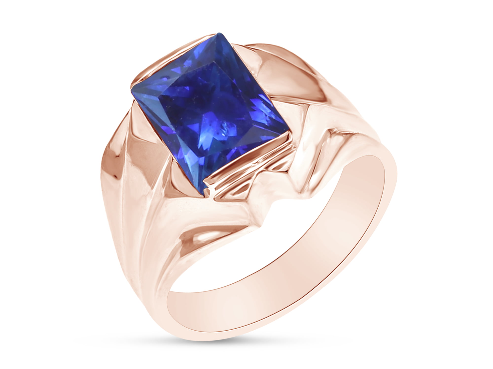 10x10 MM 8.50 Ct Emerald Cut Sapphire White Diamond Engagement Ring 925 Silver 8 