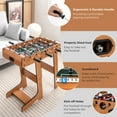 thumbnail image 6 of 27 Inch Freestanding Foosball Table, Foldable Soccer Game Table with Balls for Family Game Room, Indoor Sports Fun, ASTM Certificated, Brown, 6 of 6