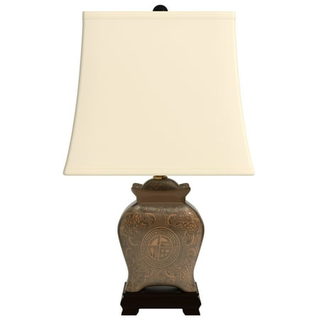 Oriental Furniture 19" Porcelain Lamp. Table tamp, hand crafted, Glazed