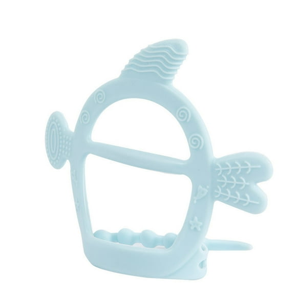 Toddlers Infants Baby Teething Toys Soft Silicone Cartoon Teether Holder
