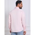 thumbnail image 3 of INSPIRE CHIC Men's Point Collar Long Sleeve Button Down Solid Color Formal Dress Shirts Pink M, 3 of 4