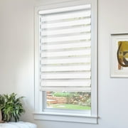 CHICOLOGY Zebra Roller Shades | Room Darkening | Artic White |23W X 72H| Dual Layer Light Filtering Blinds | Cordless Window Shades for Home & Office | Easy Install