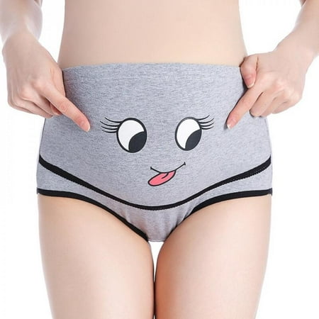 

Women Soft Cotton Support Comfortable Underwear SMILE Briefs Panties Waist High Maternity Breathable Femal