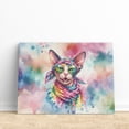 thumbnail image 3 of Hippie Sphynx Portrait Watercolor Tie-Dye Vintage Styles Horizontal Matte Canvas Poster Cat Lover Kitten Owner Gifts Idea Wall Art Home Decor - 00014, 3 of 5