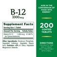 Nature’s Bounty Vitamin B12 Tablets, 1000 mcg, 200 Count