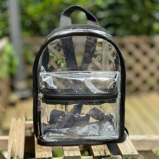 h&m transparent mini backpack BTOOP Clear for Stadium Events 12x12x6 Small Backpacks Plastic See Through Clear Bag for Concerts Work Festival Security Travel Experience convenience Clear backpack - Gem