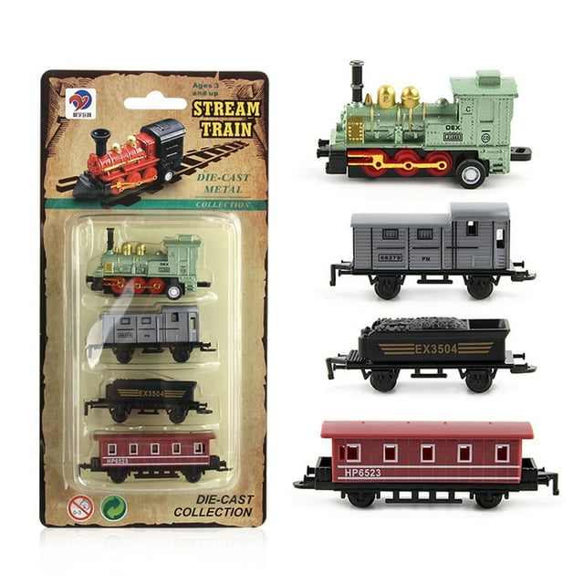 Simulation Rétro Train de Vapeur Jouet Kit Tirer vers le Bas Simulation Train de Vapeur Modèle Jouets pour les Garçons et les Filles Cadeau