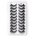 thumbnail image 1 of Kit de 10 pares de pestañas postizas, pestañas postizas 3D, pestañas largas naturales y esponjosas, pestañas postizas de banda suave reutilizables, extensión de pestañas de maquillaje negro de lujo, 1 of 5