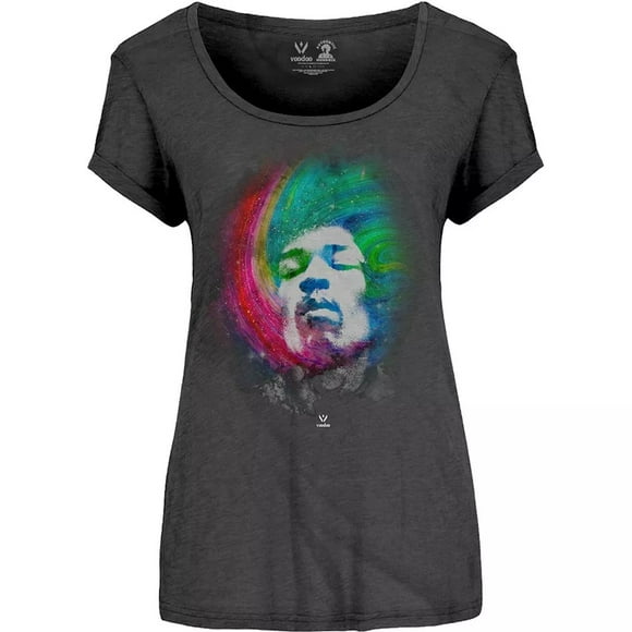 Jimi Hendrix T-Shirt en Coton Galaxy pour Femmes