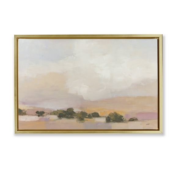 Stupell Industries Desert Landscape Abstract Landscape & Nature Painting Gold Floater Framed Canvas Art Print Wall Art, 25 x 17