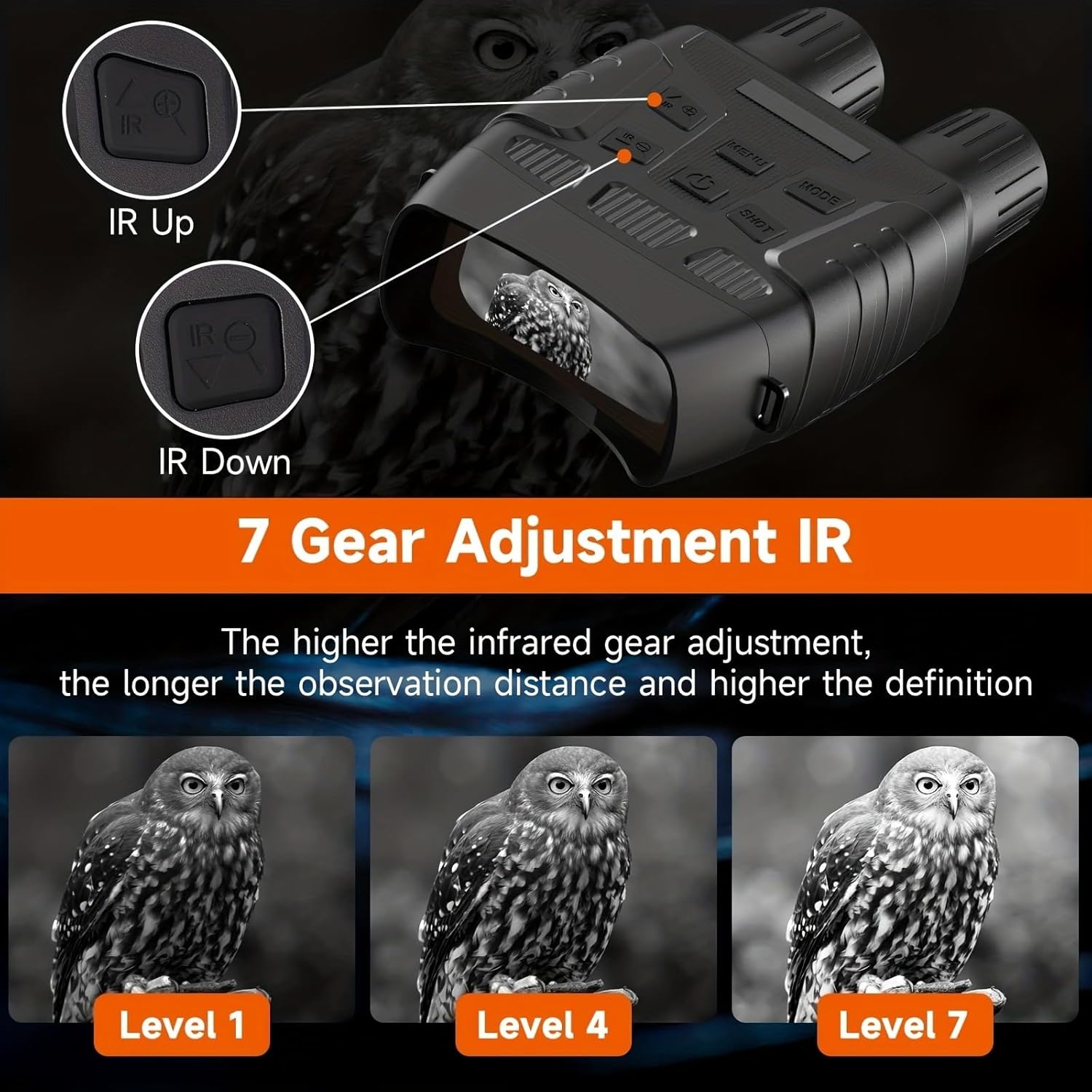 Night Vision Goggles, Infrared Binoculars with Camera for Hunting Day and Night High-Power Binoculars with 3X Digital Zoom, 984ft Range, 2.31''LCD Display with 32GB Memory Card (Battery Not Included)